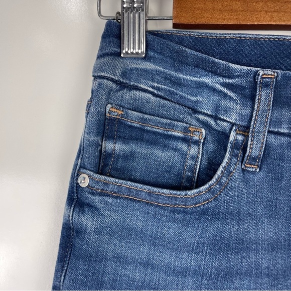 EXPRESS High Rise Flare Jeans Ultra Hyper Stretch Blue Women's Size Small 0 2 4 - Picture 4 of 9